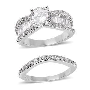 Simulated Diamond Set of 2 Ring Size 10